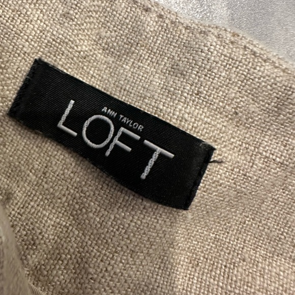 NWT Ann Taylor Loft Womens Julie Trouser Beige Size 10 Pants Linen - Picture 7 of 8